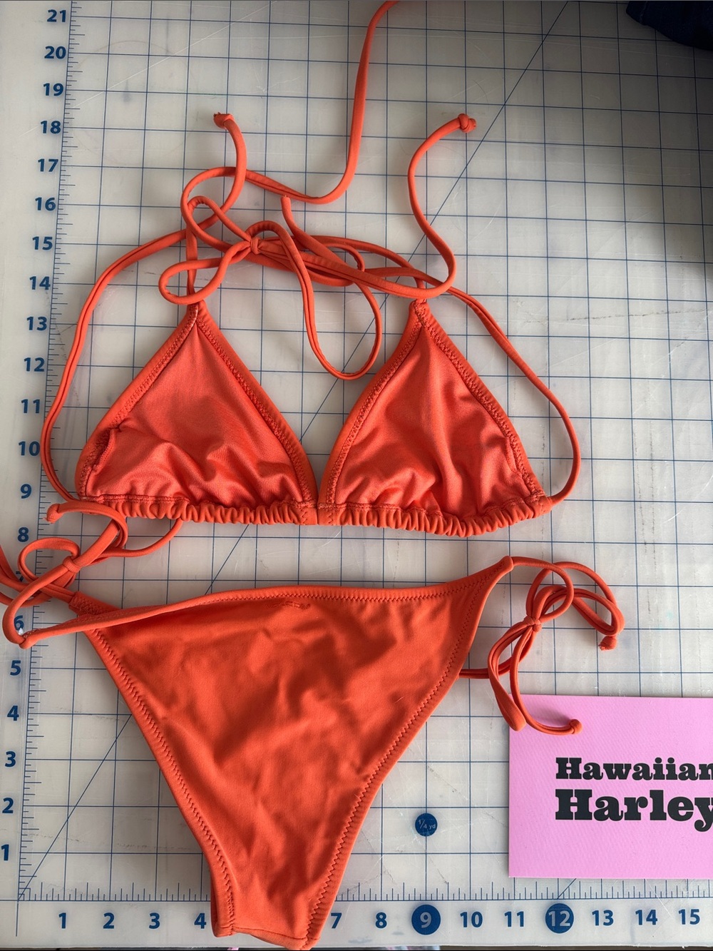 VOLCOM Orange Triangle String Bikini - Picture 2 of 4